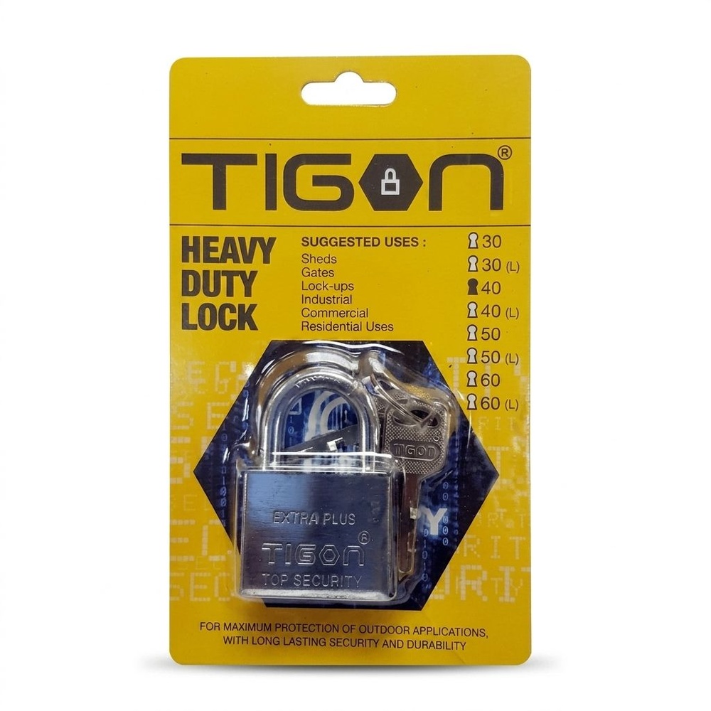 กุญแจ TIGON ชุบเงิน 40 คอสั้น