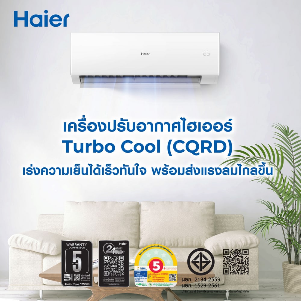 Haier เครื่องปรับอากาศ Fix Speed 9200 BTU HSU-10CQRD03T