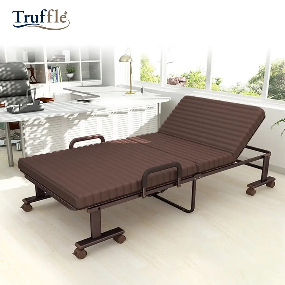TRUFLE เตียงพับ รุ่น WAVE-02 ขนาด 90X190X30ซม.สีน้ำตาล