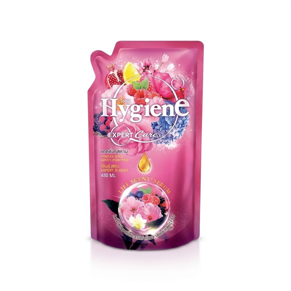 HYGIENE น้ำยาปรับผ้านุ่ม ไฮยีนเอ็กซ์เพิร์ทแคร์ เลิฟลี่บลูม ขนาด 480 มล. สีชมพู