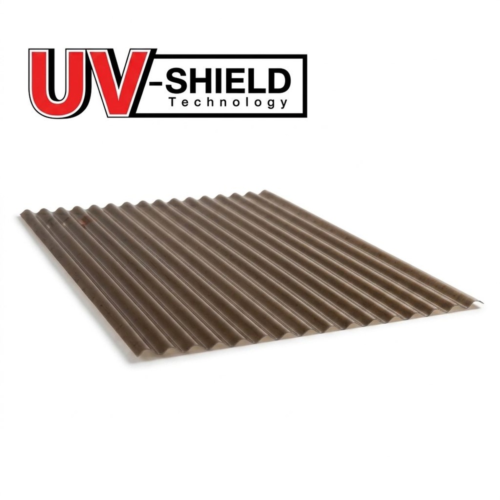 แผ่นโปร่งแสง เอสซีจี ลอนกันสาด รุ่น UV-SHIELD 0.12x105x300ซม.สีชา