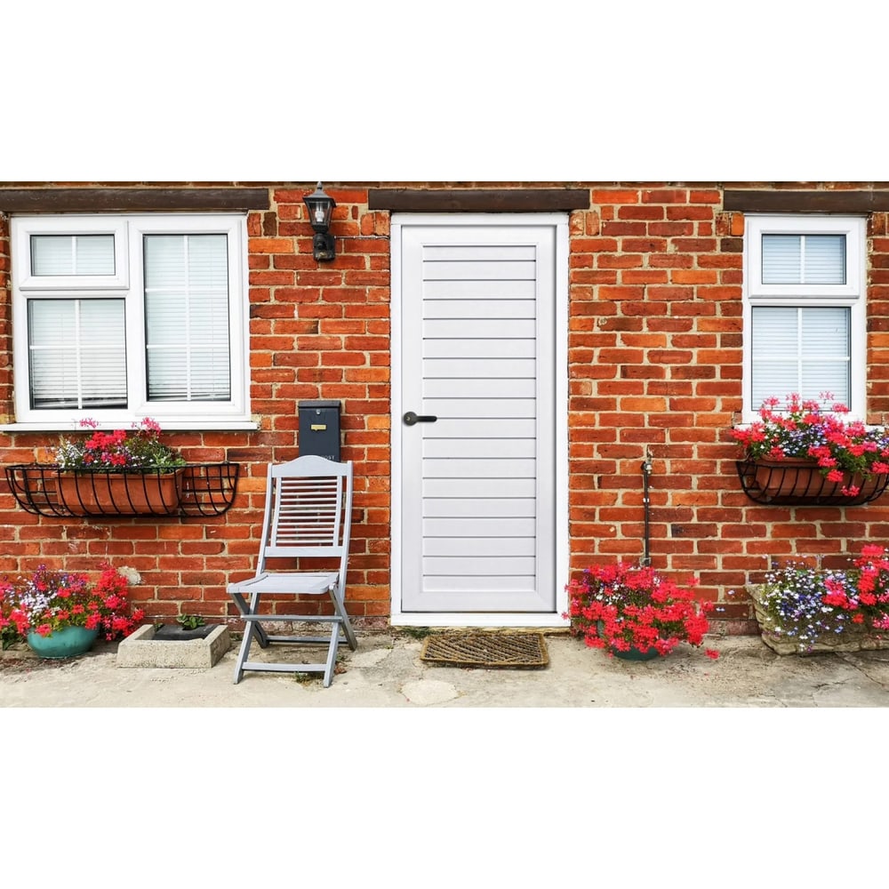 ECO-DOOR ประตู UPVC โปรไฟล์ รุ่น TLW ภายนอกและภายใน ขนาด 80x200 ซม. สีขาว (เจาะลูกบิด)