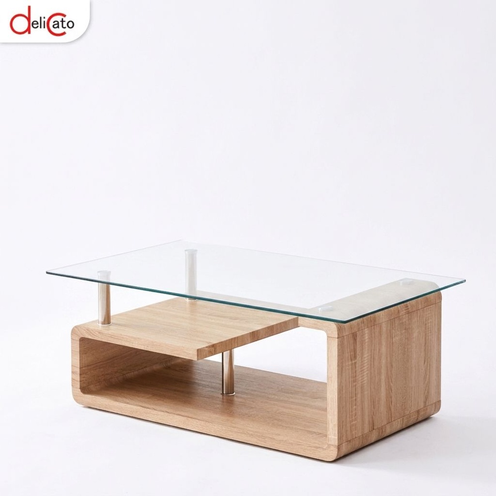 DELICATO โต๊ะกลาง รุ่น SIRINE -01 ขนาด 110x65x42 ซม. สีไม้