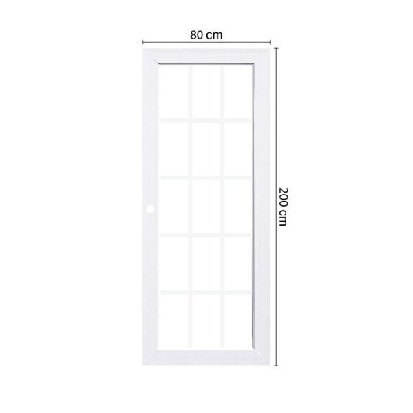 ECO-DOOR ประตู UPVC โปรไฟล์ รุ่น 15 Light ภายใน ขนาด 80x200 ซม. สีขาว (เจาะลูกบิด)