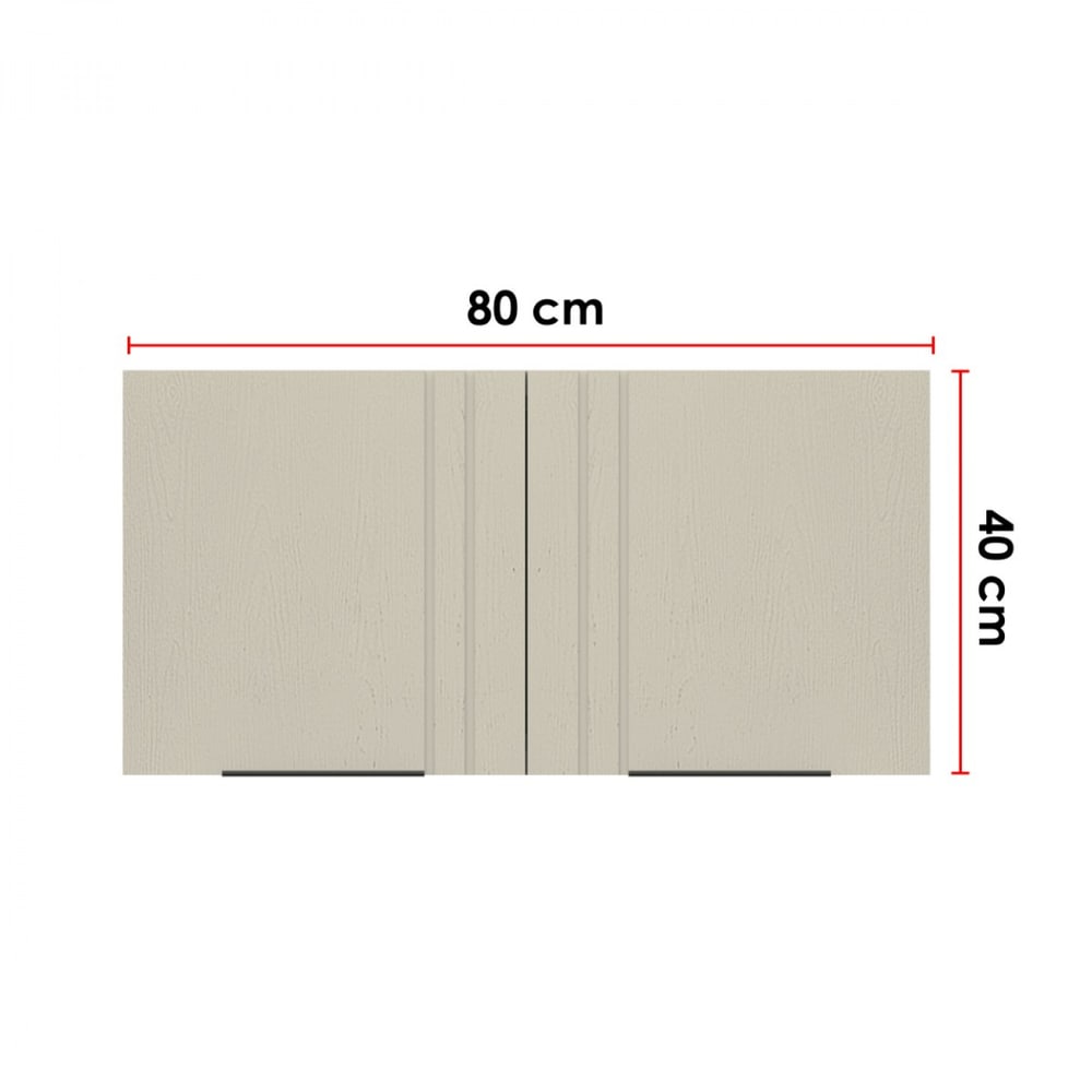 CLOSE Lumine ตู้แขวนคู่เสริม uPVC 80x40 ซม. เซาะร่อง สีอัลมอนด์