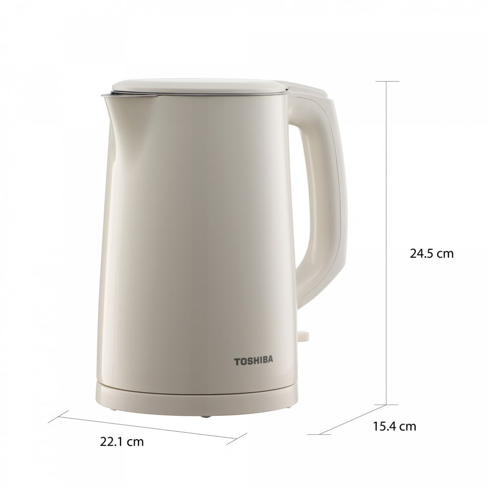 TOSHIBA กาต้มน้ำไฟฟ้า ขนาด 1.4 ลิตร 2200 วัตต์ รุ่น KT-14DHVTH(W) สีครีม