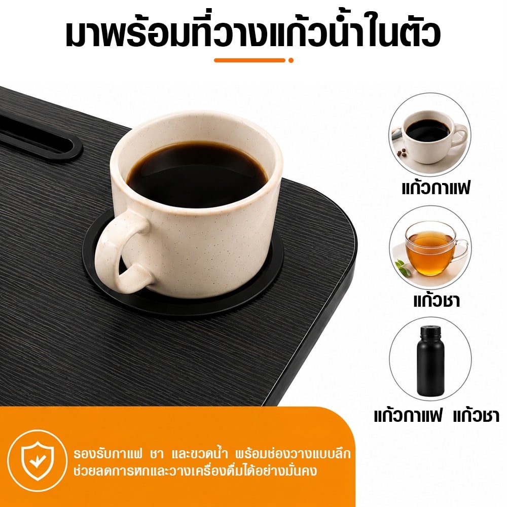 DELICATO โต๊ะพับญี่ปุ่น รุ่น NERO ขนาด 40x60x28 ซม. สีดำ