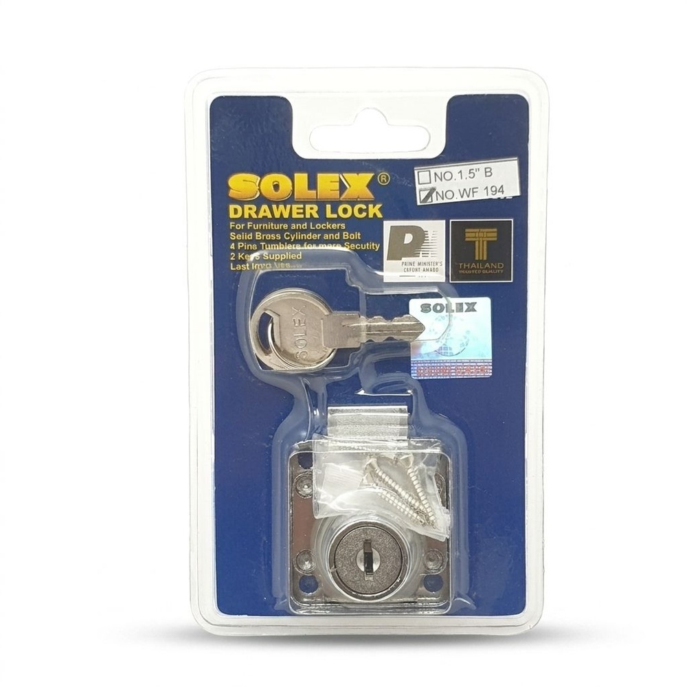 SOLEX กุญแจลิ้นชัก WF194 (แผง)