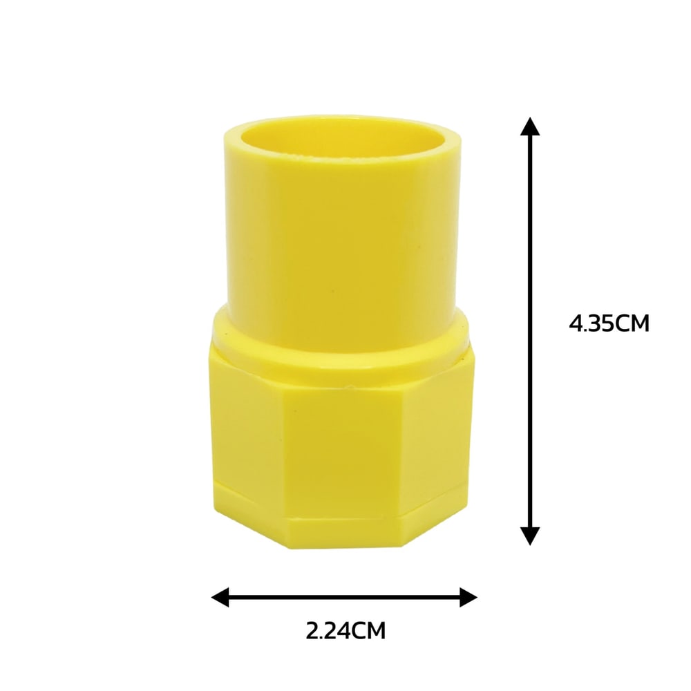 Polygon ข้อต่อเข้ากล่อง-ร้อยสายไฟJIS 1/2 นิ้ว(18) สีเหลือง 10Pcs/Bag