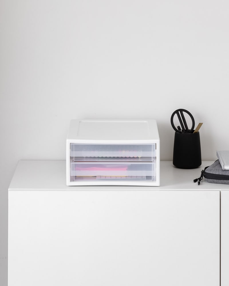 INABOX ลิ้นชักโมดูลาร์ รุ่น Horizonta ขนาด 27x34x14 CM สีขาว