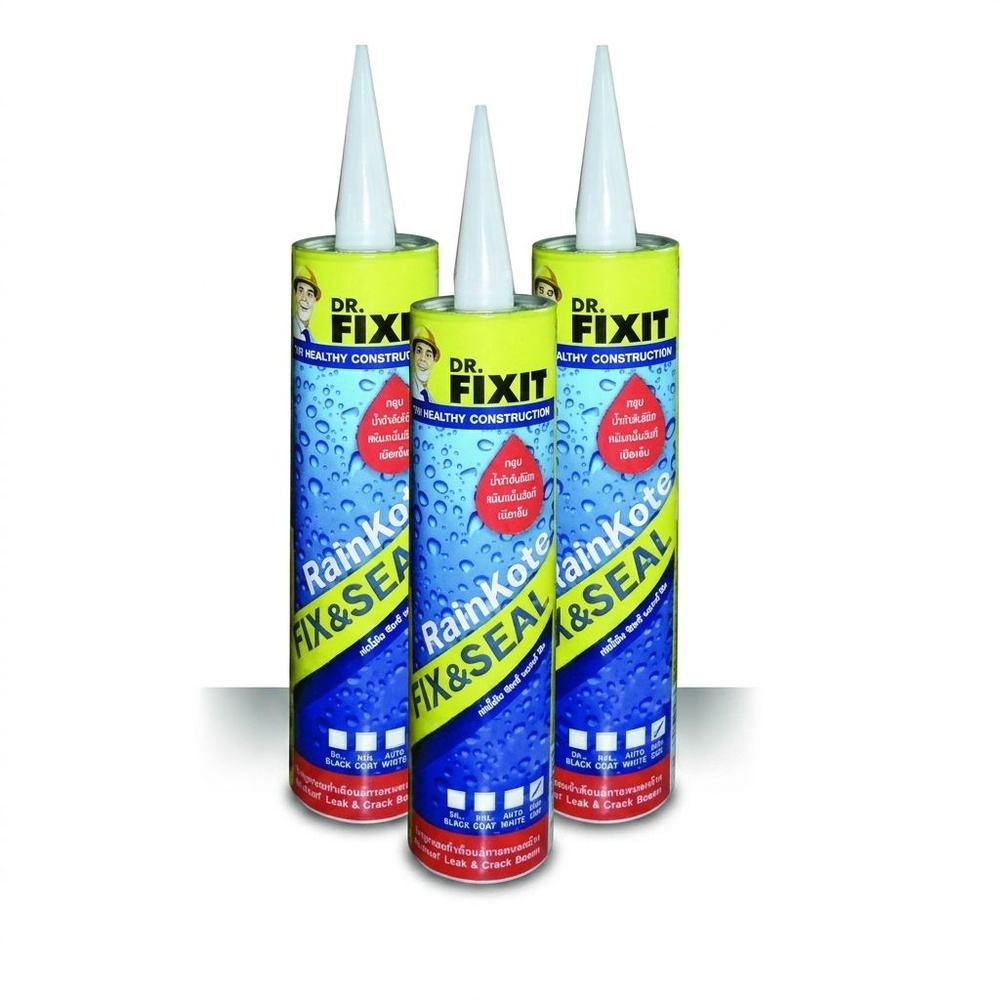DR.Fixit วัสดุซ่อมรอยแตกร้าวและยารอยต่อชนิดเย็น เรนโค้ท ฟิกซ์แอนด์ซีล สีโอ๊ค