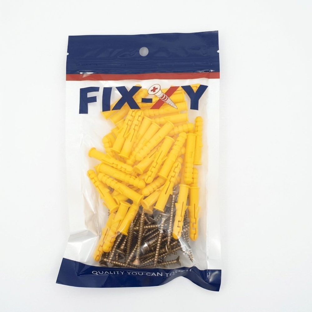 พุคพลาสติก เบอร์ 7 พร้อมสกรู รุ่น EN-004-CL (50ชิ้น/แพ็ค) FIX-XY