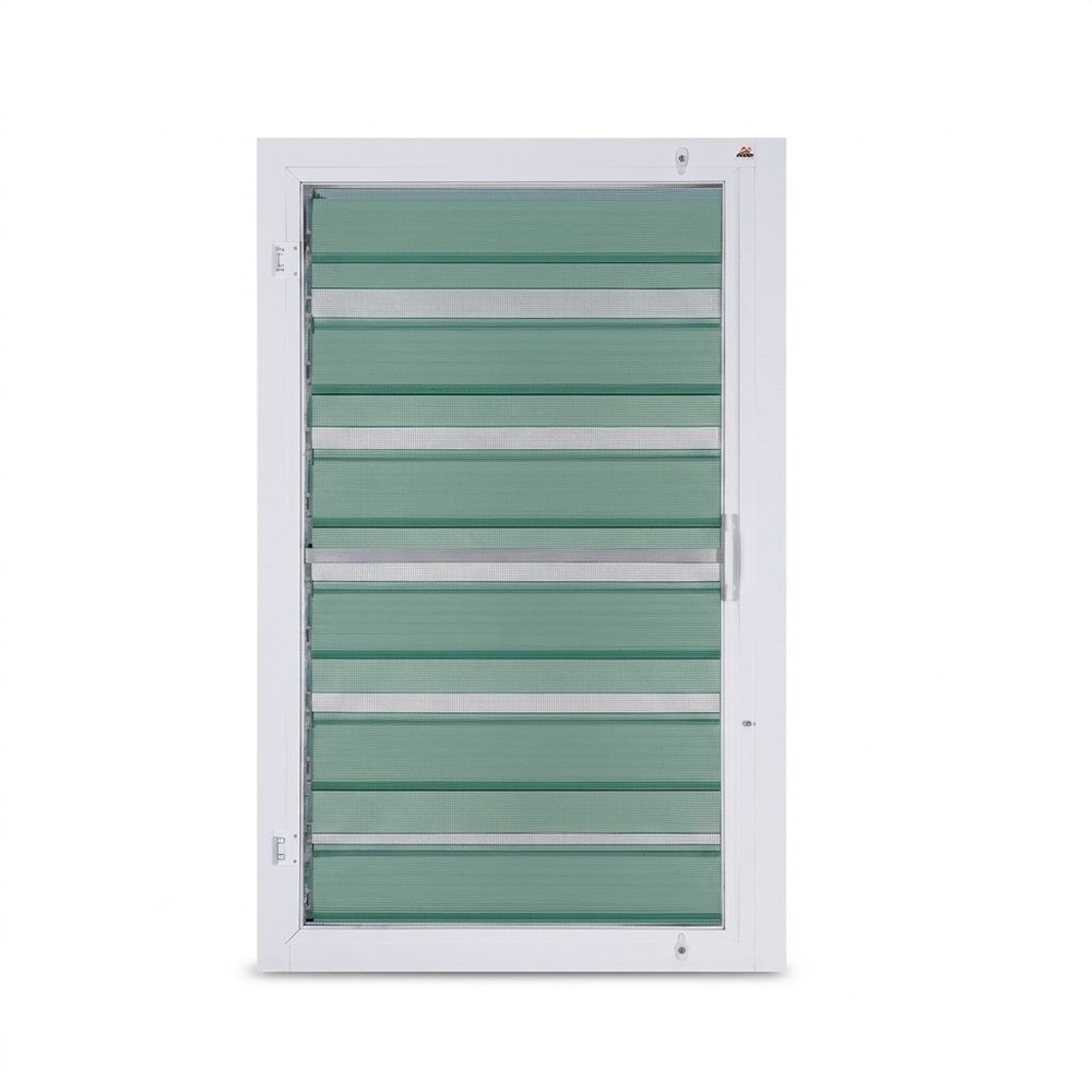 (AS) A PLUS PLATINUM หน้าต่างอะลูมิเนียม บานเกล็ด m.A-P/007 70x110ซม. สีขาว พร้อมมุ้ง