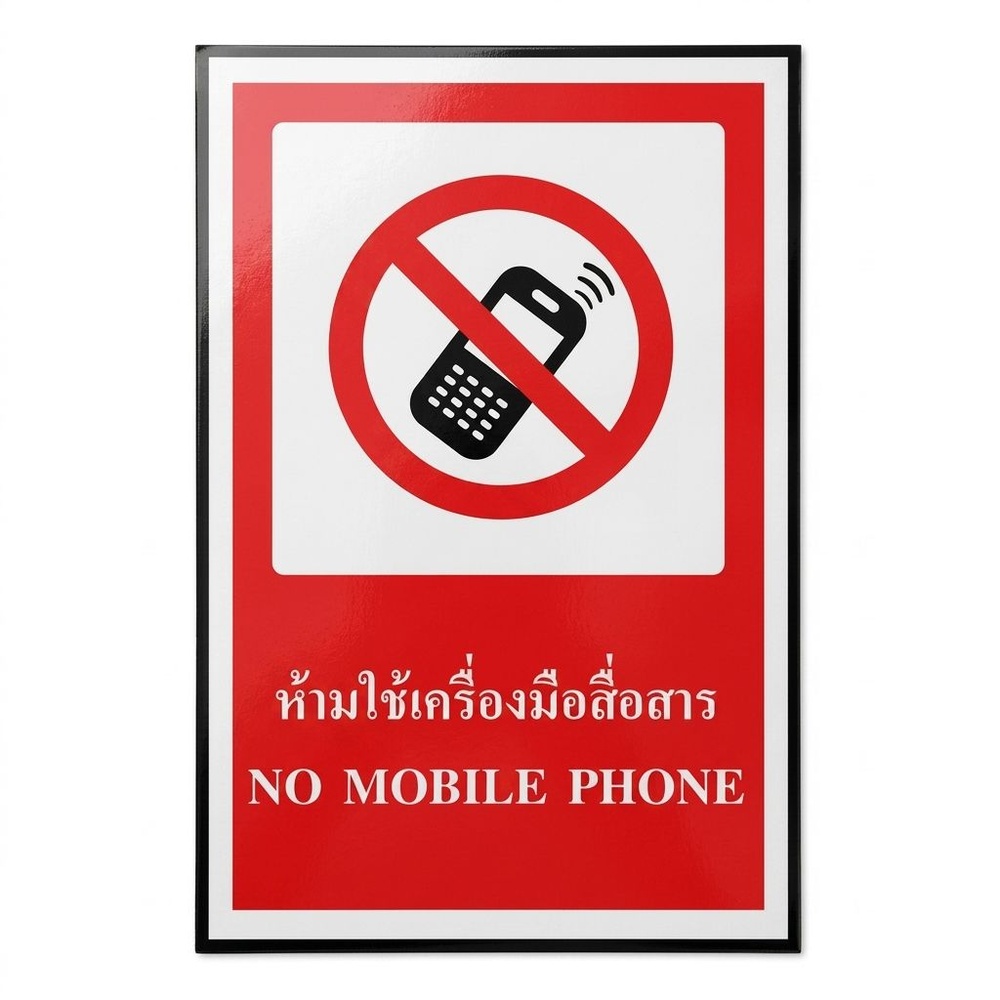 ป้ายสติ๊กเกอร์ห้ามใช้เครื่องมือสื่อสาร SA1105 30x45 ซม.
