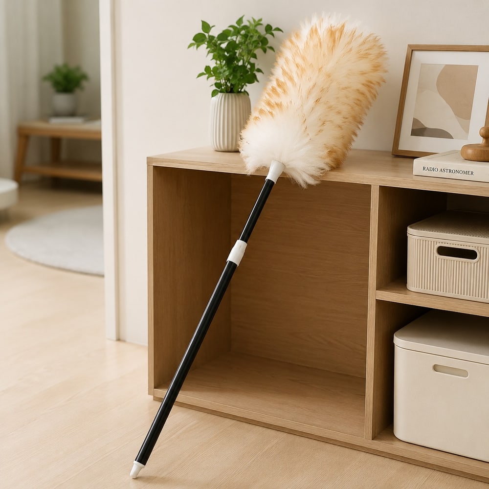 Iclean ไม้ปัดฝุ่นขนแกะด้ามปรับระดับได้ รุ่น US578-1 ขนาด 6x6x75-110 cm สีน้ำตาล