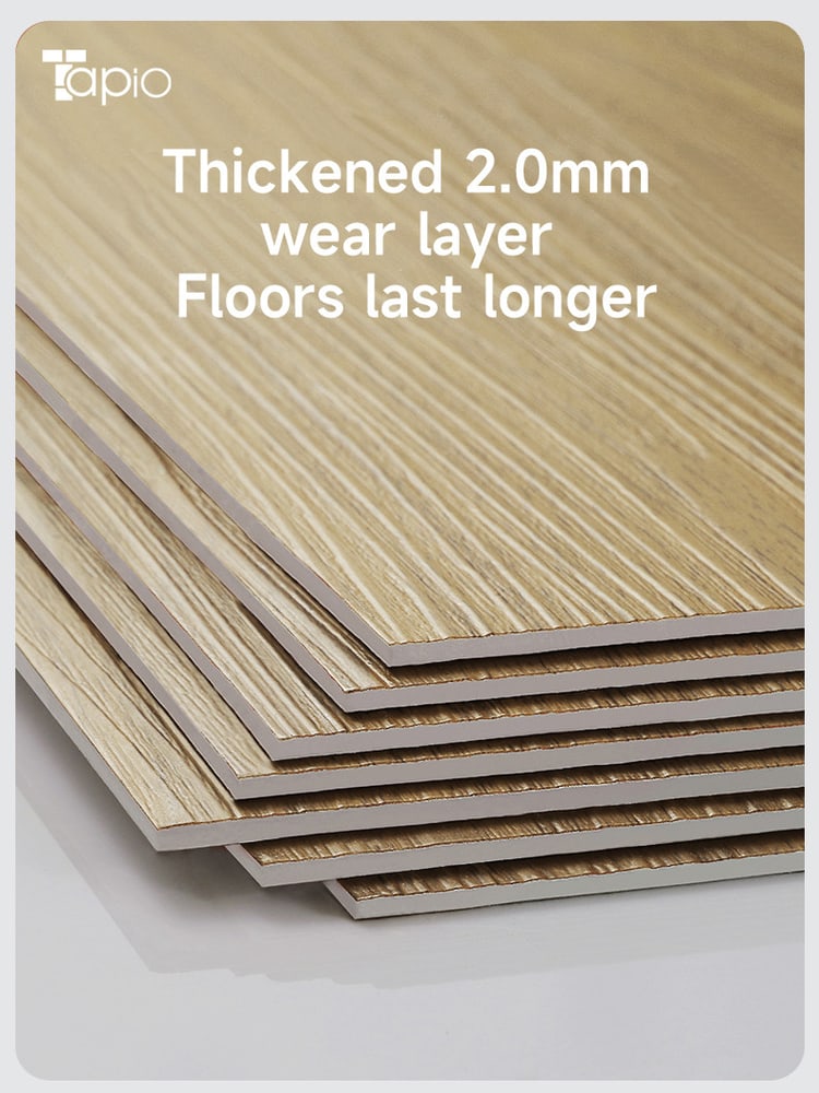 Tapio กระเบื้องยาง Dryback 152.4x914.4x2มม. รุ่นEKC003 White Oak สีไม้โอ๊คอ่อน (16แผ่น/2.23ตร.ม.) A.