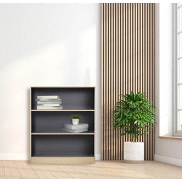 DELICATO ชั้นอเนกประสงค์ 3 ช่ั้อง ขนาด 80x29x106 ซม. สีบีช/เทา