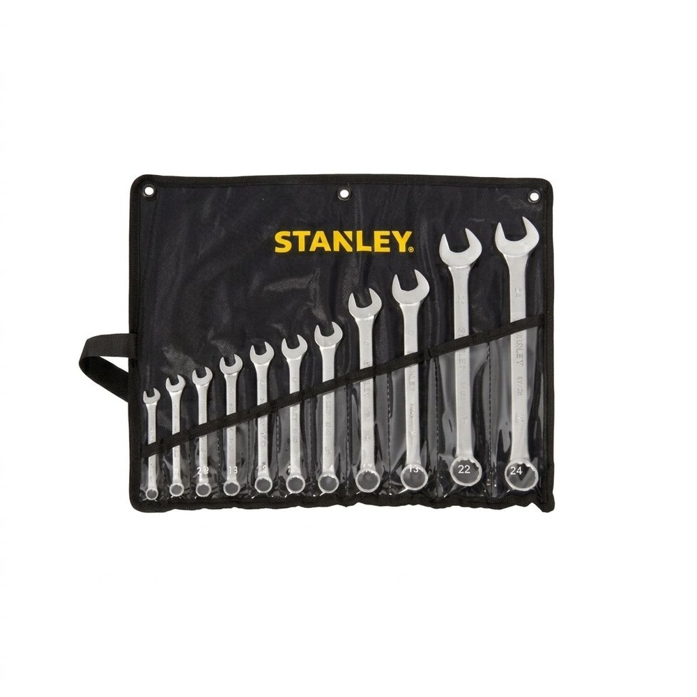 STANLEY ชุดประแจแหวนข้าง ปากตาย 12 ชิ้น รุ่น STMT80943-8 +ซองผ้าสีดำ