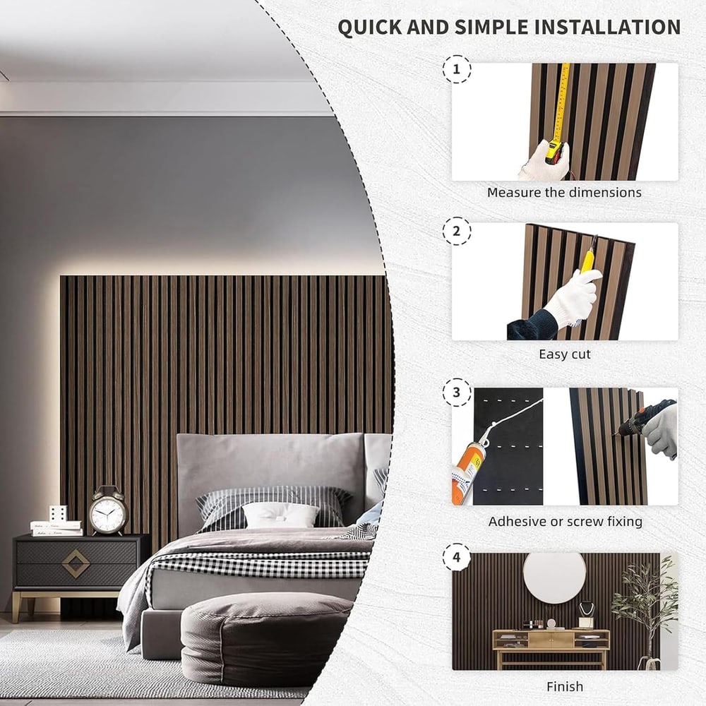 GREAT WOOD แผ่นระแนงอะคูสติก PVC รุ่นJF401-XG-2 ขนาด 300x18x2400mm.สีWalnut Brown