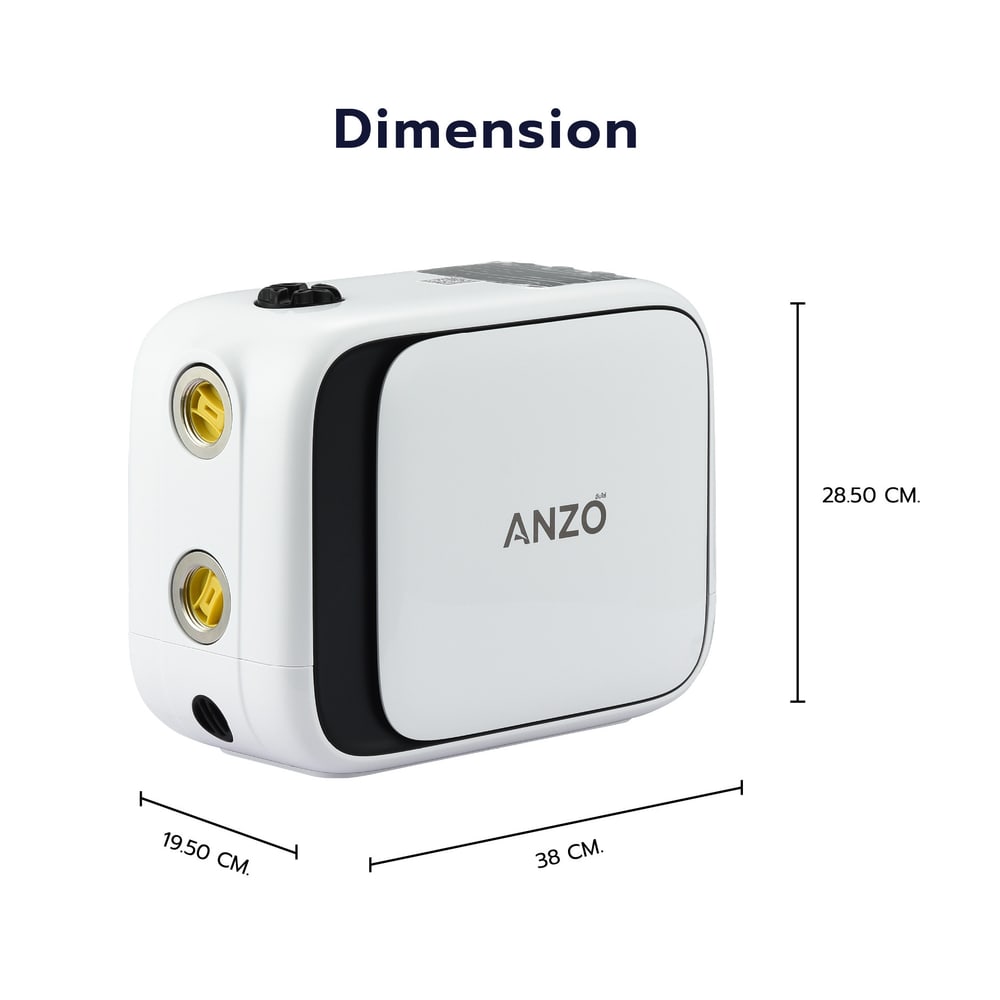 ANZO ปั้มน้ำอัตโนมัติอินเวอร์เตอร์ 500W รุ่น ZBP2-3 สีขาว