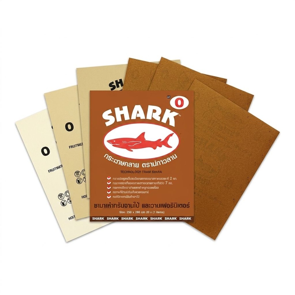 SHARK กระดาษทรายขัดแห้ง ขนาด 9"X11" เบอร์ 0 รุ่น KACS-0000