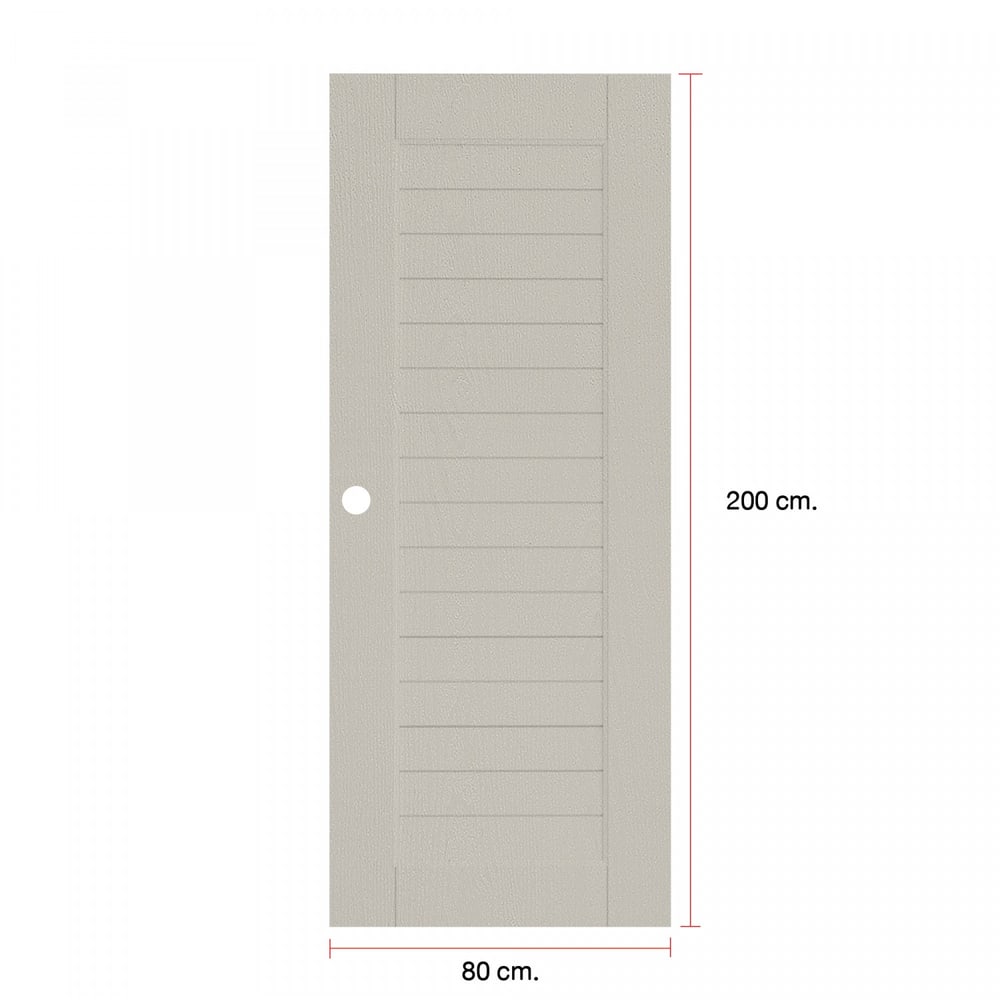 WELLINGTAN ประตู UPVC รุ่น WT006B (สำหรับใช้ภายนอก) แว็คร่อง ขนาด 80x200 ซม. สีเบจ (เจาะลูกบิด)