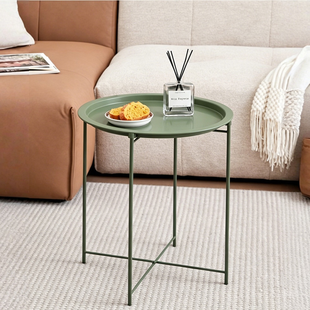 DELICATO โต๊ะวางถาด รุ่น LUNA-GREEN ขนาด 47x47x50 ซม. สีเขียว
