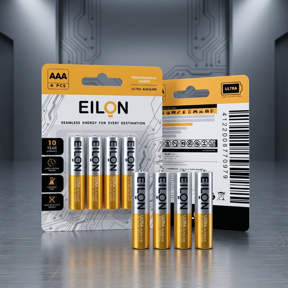 EILON ถ่านอัลคาไลน์ AAA 1300mAh รุ่นTP-AAA-4P (แพ็ค 4 ก้อน)