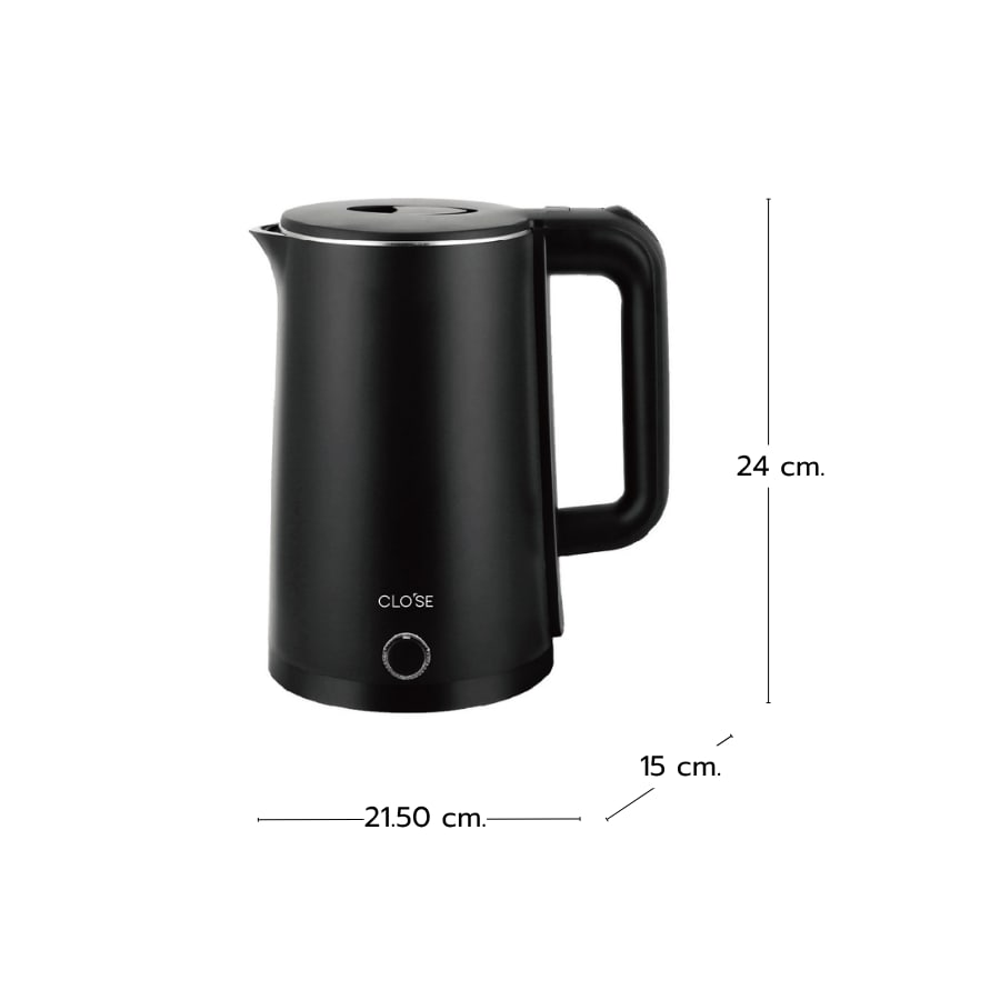 CLOSE กาต้มน้ำไฟฟ้า 2.3 ลิตร รุ่น JSH2501-B สีดำ