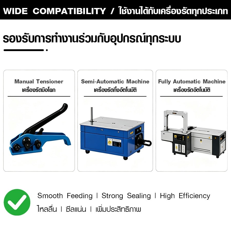 SMITH สายรัดพลาสติก PP ขนาด 15MM.x7KG สีเหลือง