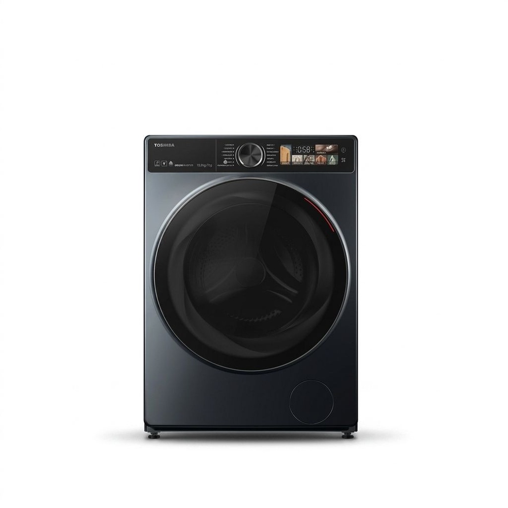 TOSHIBA เครื่องซักผ้าฝาหน้าซัก-อบ 10.5/7 kg.TWD-T25BZU115MWT(MG) สีเทาเข้ม