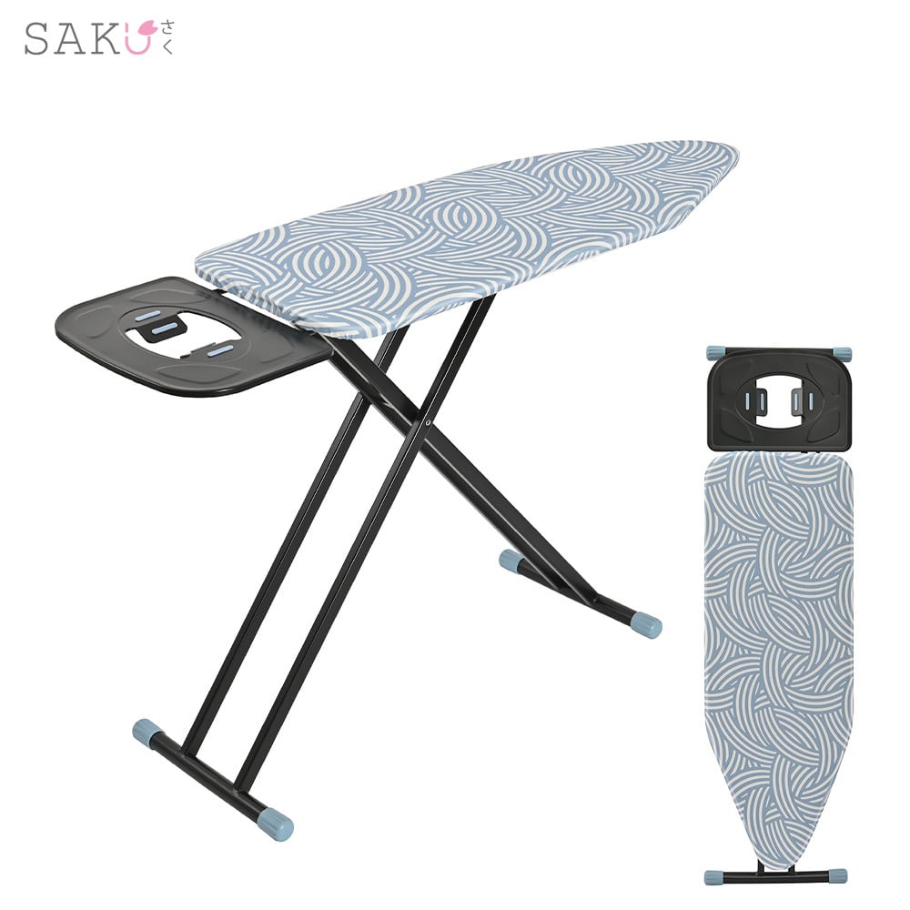 SAKU โต๊ะรีดผ้าแบบยืนรีด 7 ระดับ JUMBO รุ่น PRY1748HTZ1-30x20-35 ขนาด 43x122x97ซม. สีฟ้า