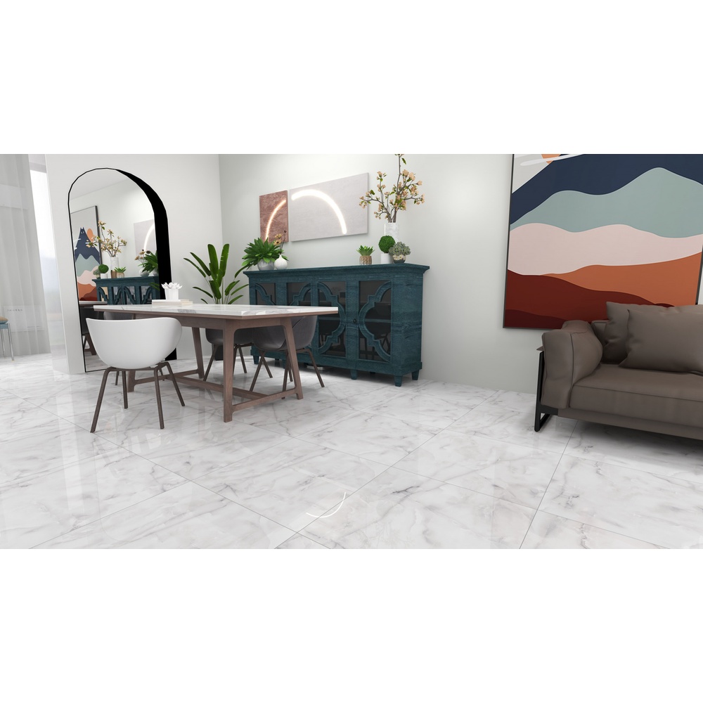 Marbella กระเบื้องเซรามิก 60x60 ซม. รุ่น อาร์กติก ไวท์ JMZ6428 Glossy (4P) random