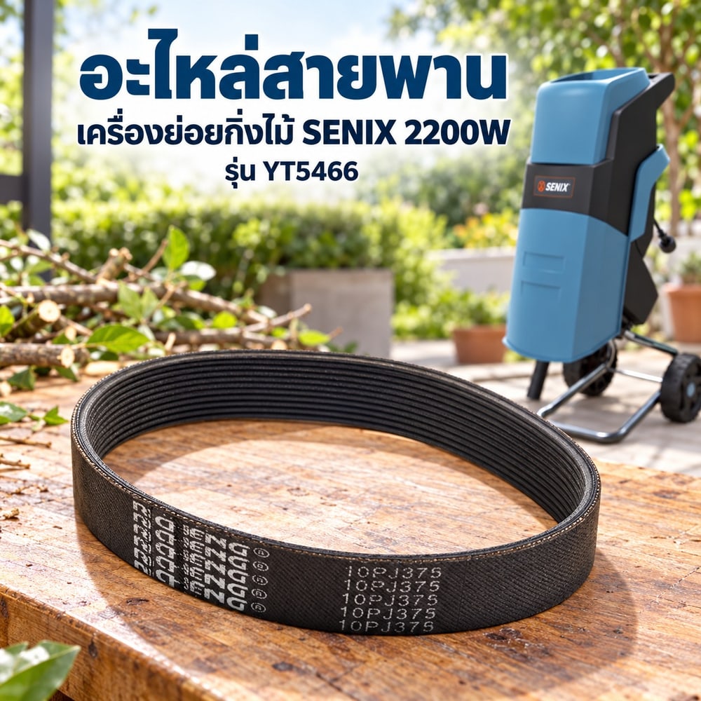 อะไหล่ สายพาน SENIX เครื่องย่อยกิ่งไม้ 2200W รุ่น YT5466 ขนาด 40mm 3922004200149