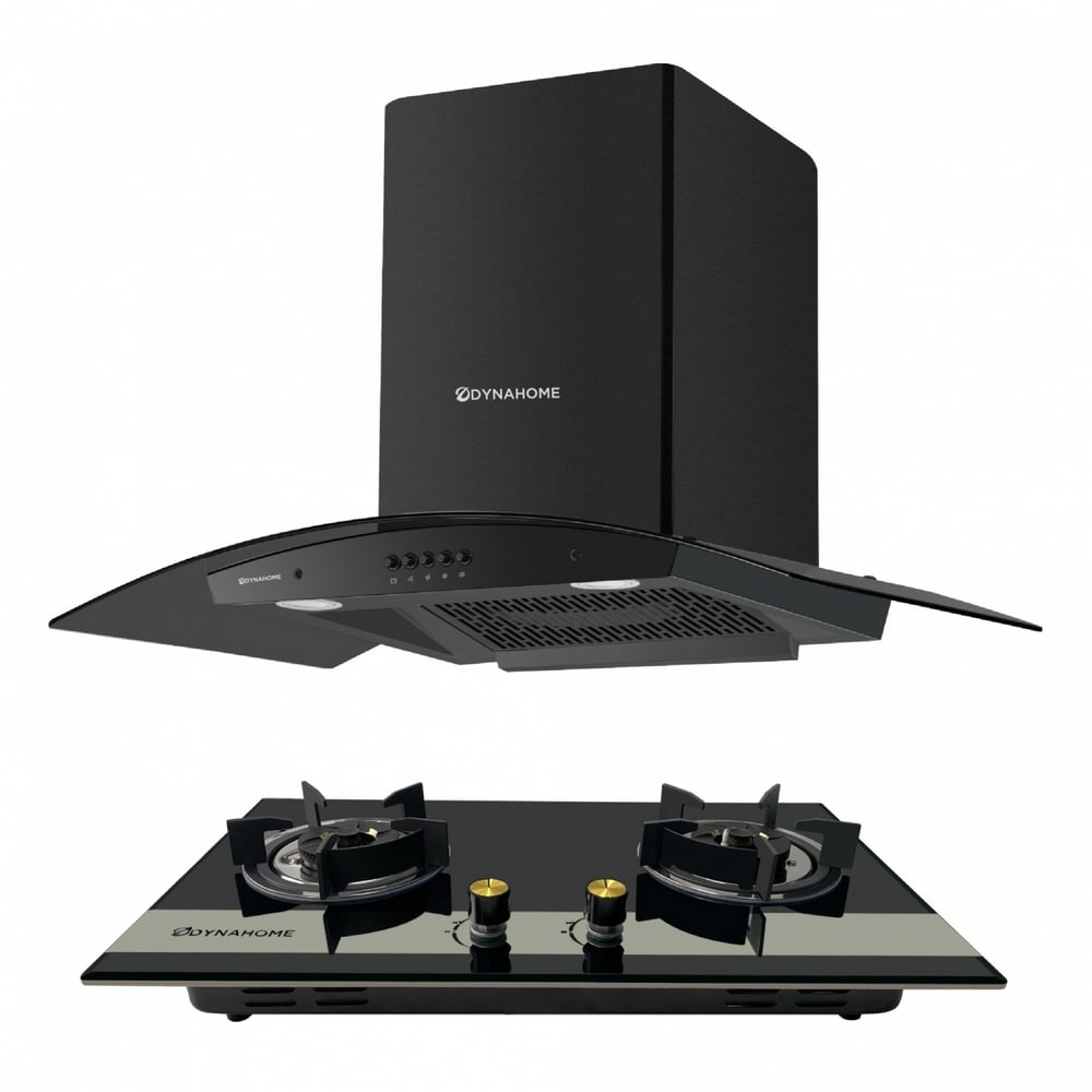 DYNAHOME ชุดเซ็ทเครื่องดูดควัน DH-800-BK + เตาฝัง DH-2000G สีดำ