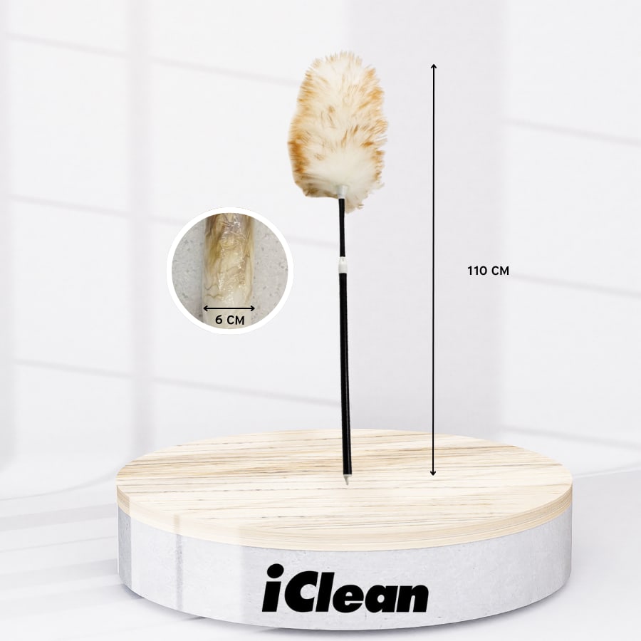 Iclean ไม้ปัดฝุ่นขนแกะด้ามปรับระดับได้ รุ่น US578-1 ขนาด 6x6x75-110 cm สีน้ำตาล