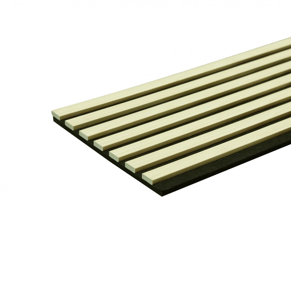 GREAT WOOD แผ่นระแนงอะคูสติก PVC รุ่นJF401-XG-1 ขนาด 300x18x2400mm.สีCozy Cream