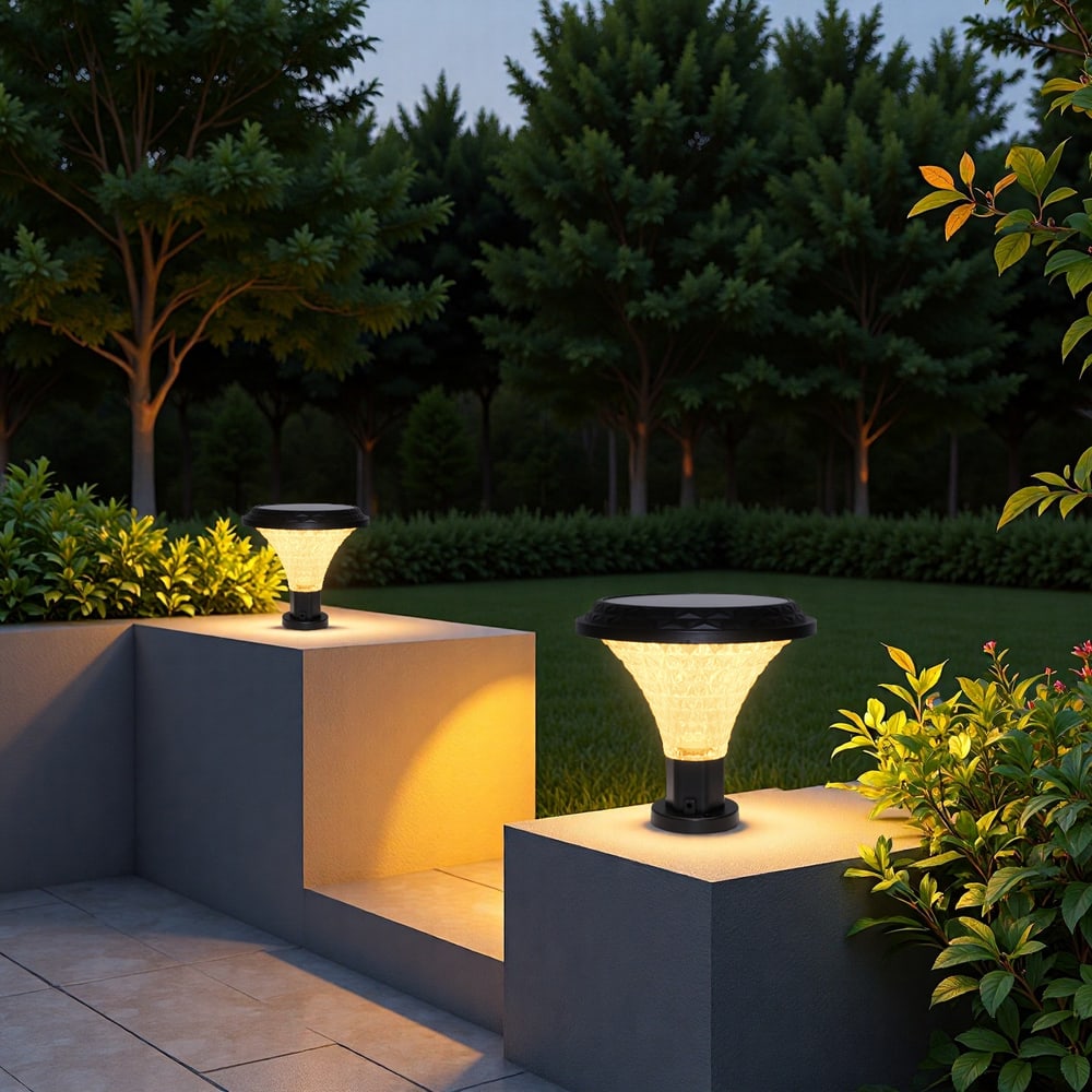 EILON โคมไฟหัวเสาโซลาร์เซลล์ Glow 50W ปรับไฟได้ 3 สี พร้อมรีโมทคอลโทรล รุ่น ETZT-SDY-YX สีดำ