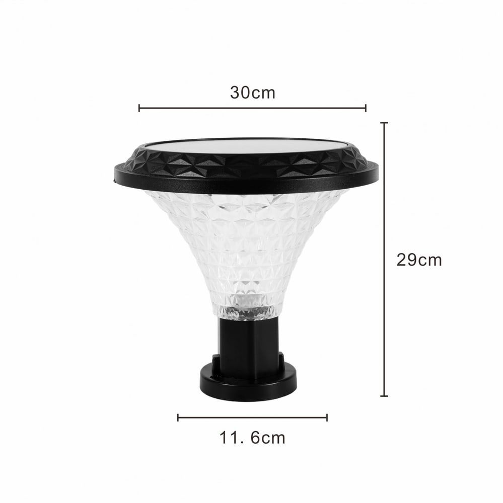 EILON โคมไฟหัวเสาโซลาร์เซลล์ Glow 50W ปรับไฟได้ 3 สี พร้อมรีโมทคอลโทรล รุ่น ETZT-SDY-YX สีดำ
