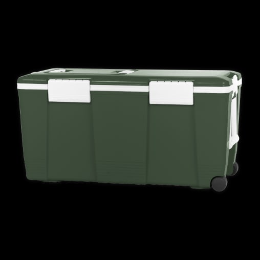 EVEREST COOLER BOX ถังแช่อเนกประสงค์ 55 ลิตร มีล้อลาก สีเขียวทหาร