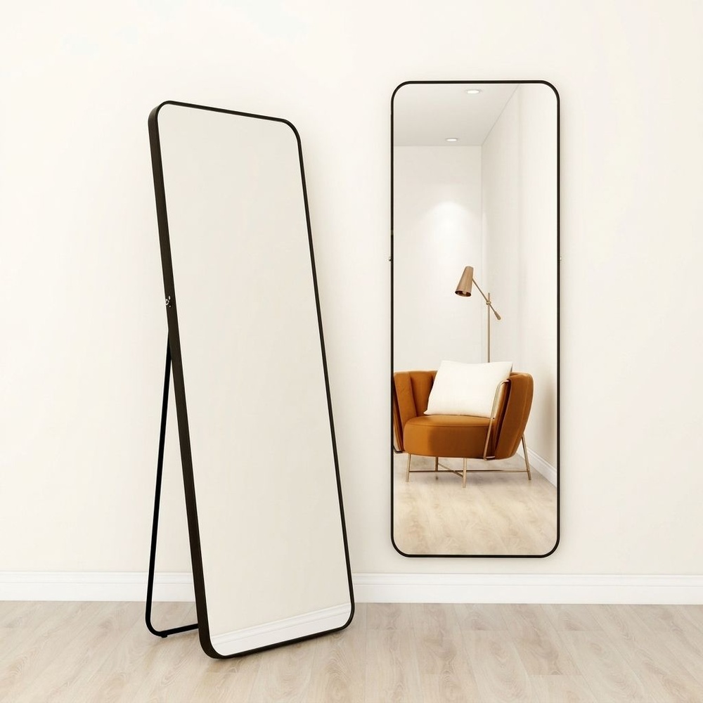 Nice กระจกมีกรอบอะลูมิเนียมตั้งพื้น รุ่น ราเซล ขนาด 40X150 ซม. สีดำ