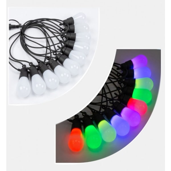 EILON ไฟระย้าตกแต่งเทศกาล โซลาร์เซลล์ 10 หลอด ยาว 8เมตร 10W รุ่น ETDC-8M10D-QBRGB แสง RGB