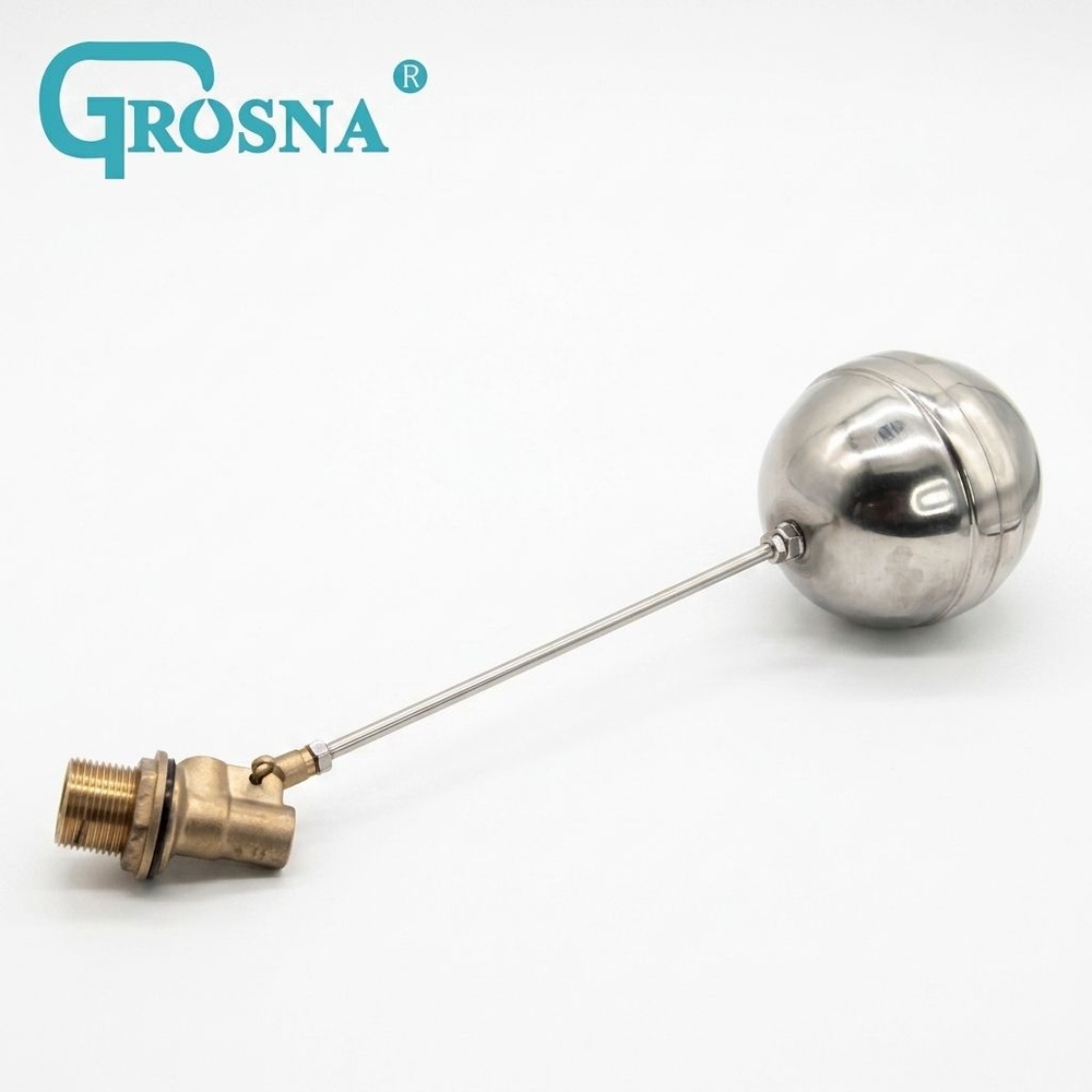GROSNA ลูกลอยแท้งค์น้ำสเตนแลส ก้านทองเหลือง ขนาด 1" รุ่น GRFV101-1 สีสเตนเลส