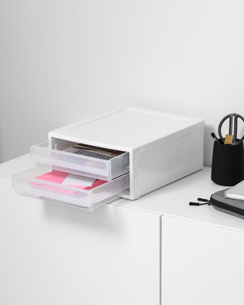 INABOX ลิ้นชักโมดูลาร์ รุ่น Horizonta ขนาด 27x34x14 CM สีขาว
