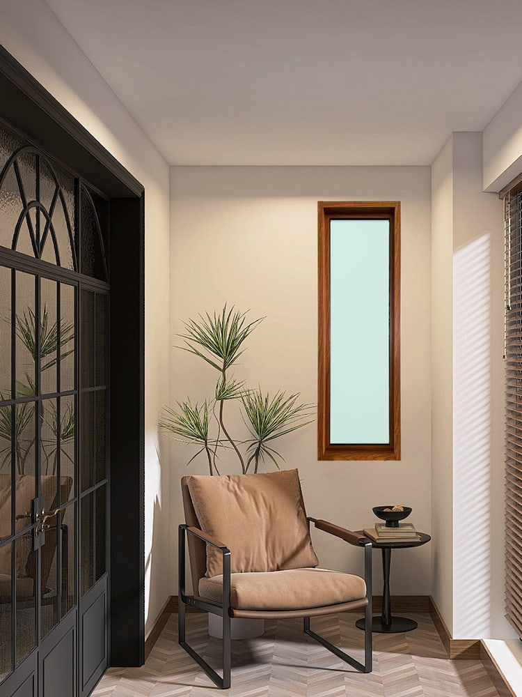 WELLINGTAN ช่องแสงอลูมิเนียม W-AFWG1204 120x40 ซม. สีไม้