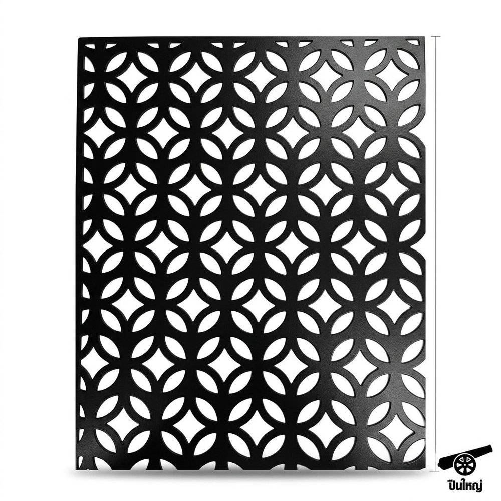 ปืนใหญ่ แผ่นเหล็กฉลุลวดลาย ขนาด 100x200 ซม. รุ่น STDC003 สีดำ