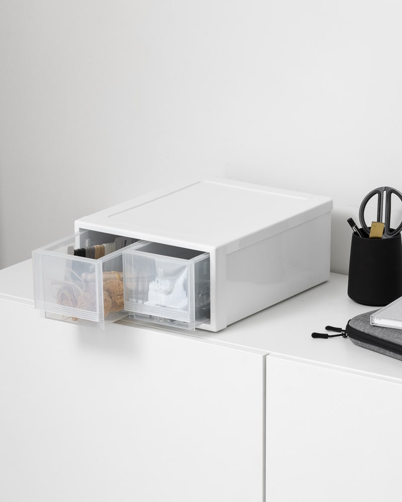 INABOX ลิ้นชักโมดูลาร์ รุ่น Vertical ขนาด 27x34x14 CM สีขาว