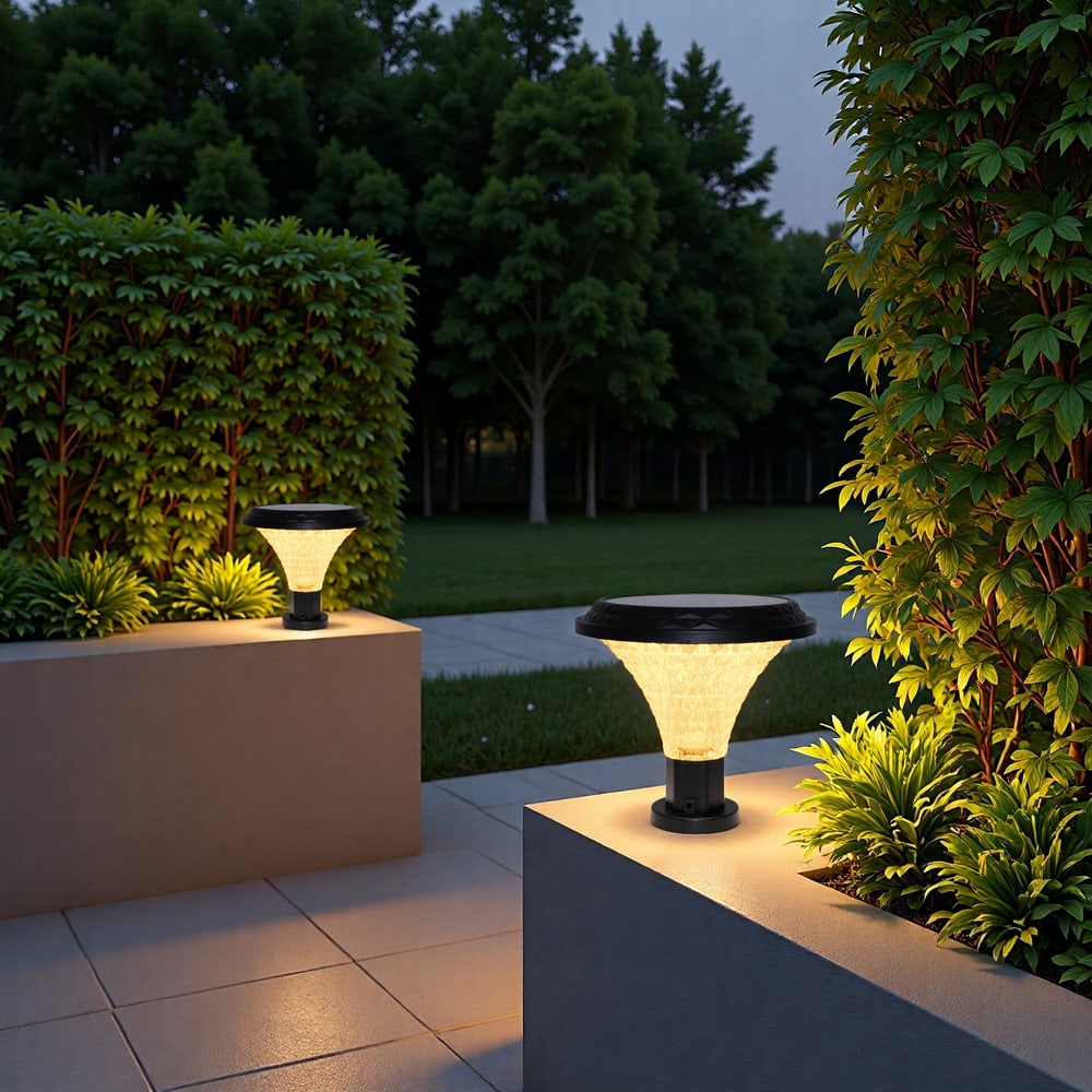 EILON โคมไฟหัวเสาโซลาร์เซลล์ Glow 50W ปรับไฟได้ 3 สี พร้อมรีโมทคอลโทรล รุ่น ETZT-SDY-YX สีดำ