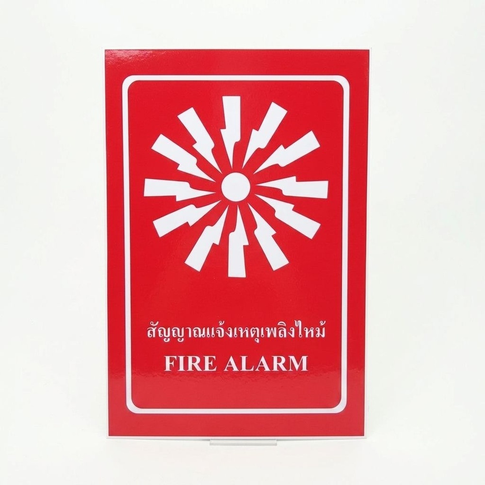 ป้ายสติ๊กเกอร์สัญญาณแจ้งเหตุเพลิงไหม้ SA1847 20x30 ซม.
