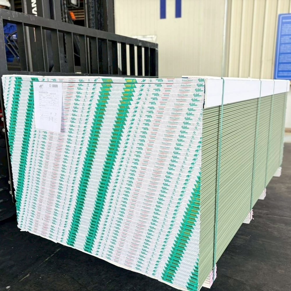 MAMMOTH ยิปซั่มบอร์ด รุ่นทนชื้น 0.9x120x240 ซม.ขอบลาด
